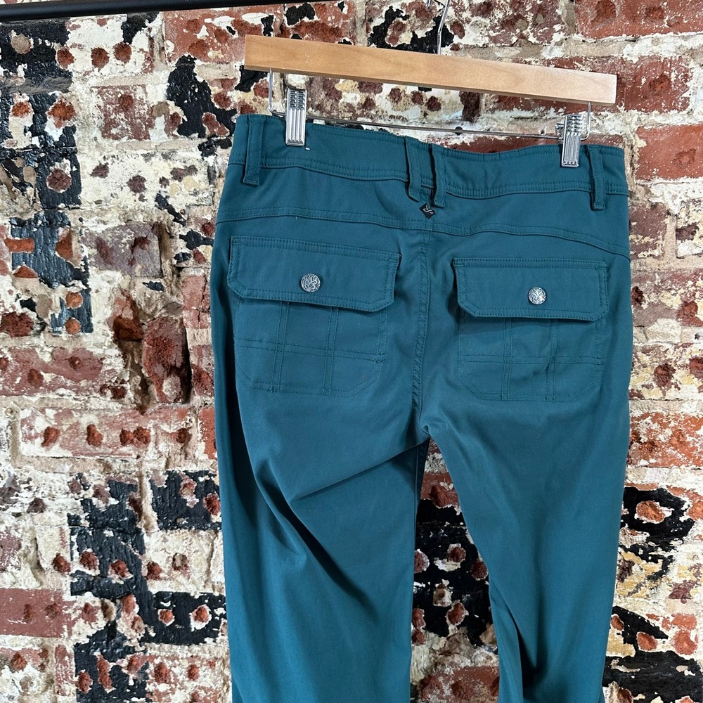 Prana Pants Womens 2 Green Stretch Mid Rise Hiking Camping Trail - Picture 6 of 16